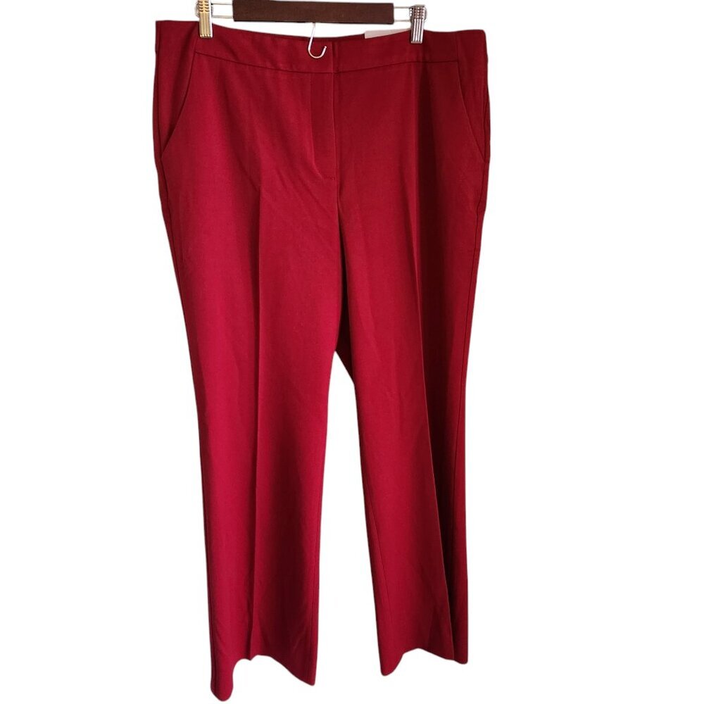 Chico's Pants Women's Red 16 (3) So Slimming Trouser Pockets NEW Career Office